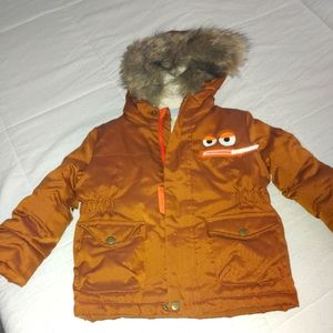 Cat and Jack Faux fur Jacket- trim hood